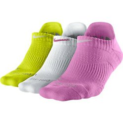 Dámské ponožky Nike Dri-Fit Cushion 3 páry - olivo,bílo,fialové