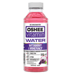 OSHEE vitamínová voda 555 ml - červené hrozny-pitahaya